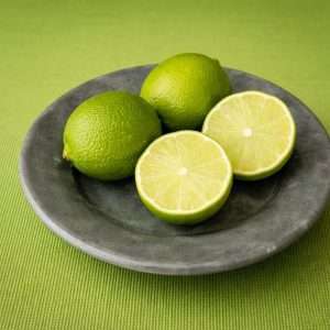 a plate of limes